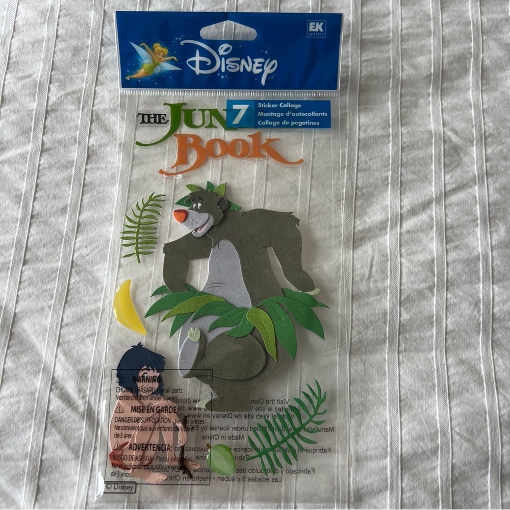NWT Disney EK Success The Jungle Book Baloo and Mowgli Dimensional Sticker Set